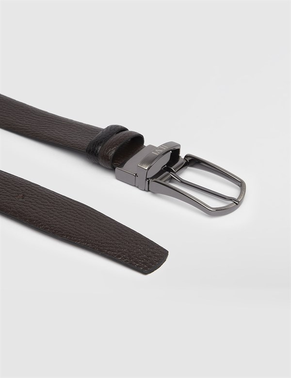 Bhric Black-Brown Floater Leather Men's Reversible Belt