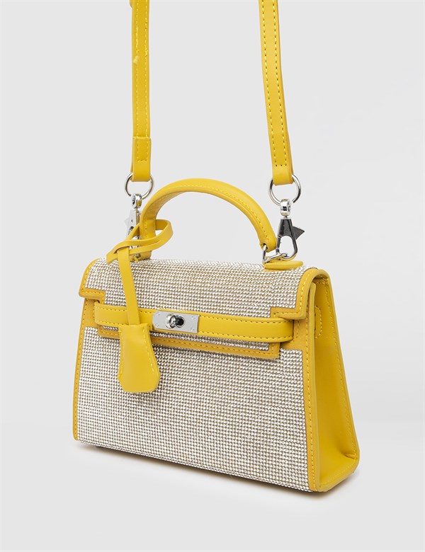 Bianca Yellow Women's Handbag with Stones