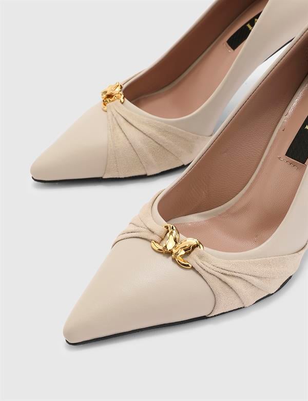 Billie Cream Suede Leather Women's Pump