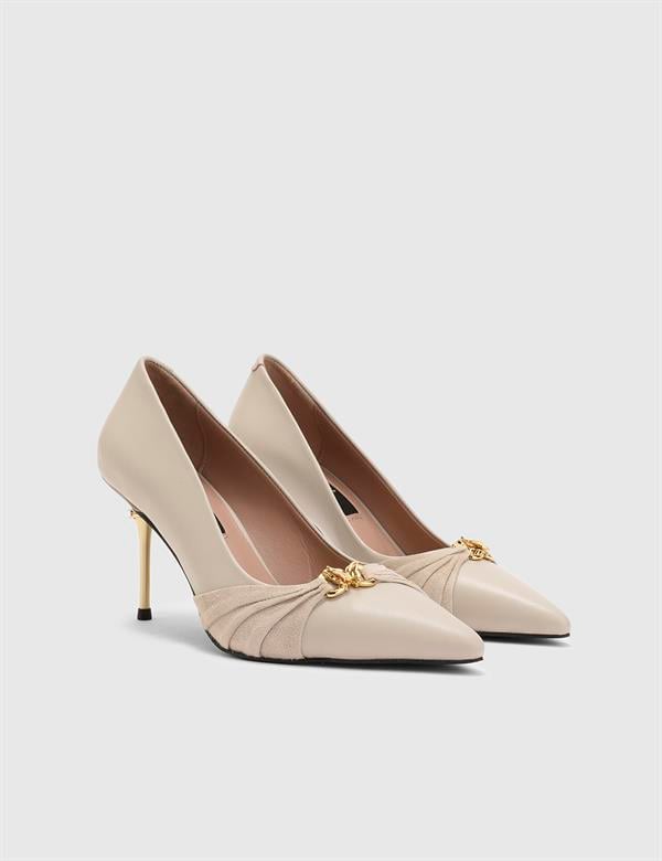 Billie Cream Suede Leather Women's Pump