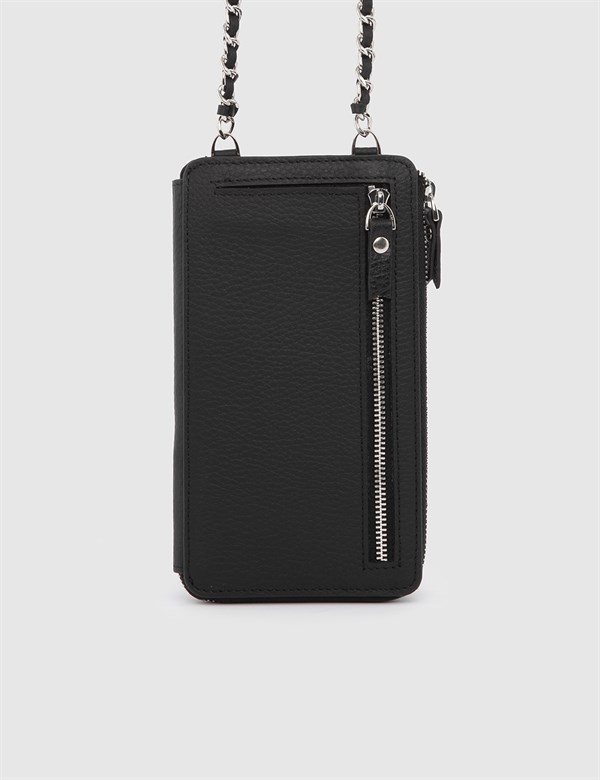 Bistrida Black Floater Leather Women's Shoulder Bag