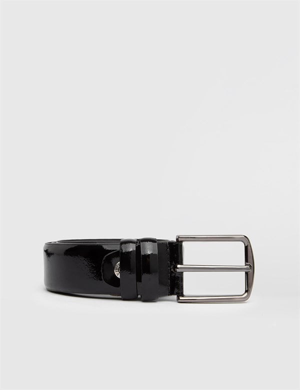 Bohort Black Patent Leather Men's Belt