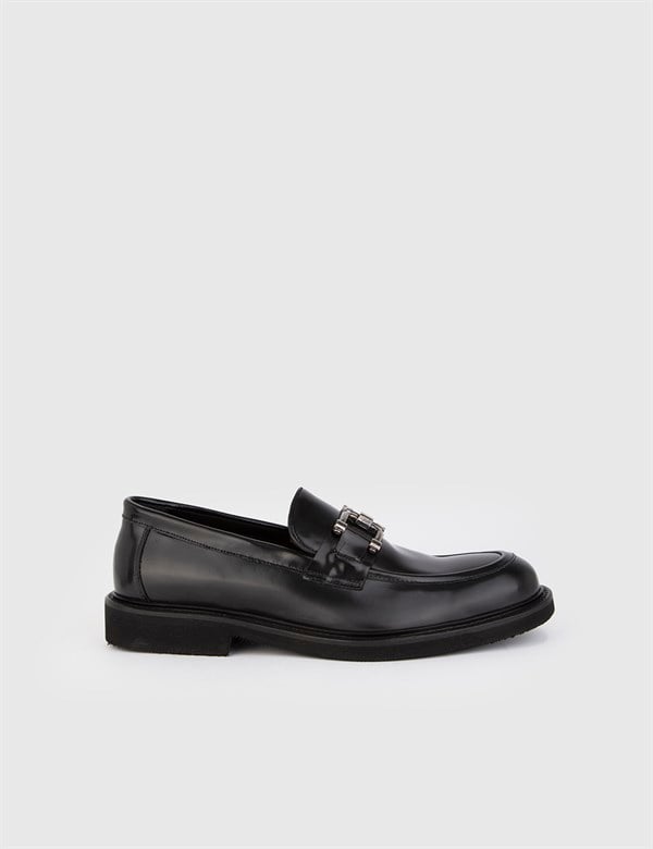 Borska Black Florentic Leather Men's Daily Shoe