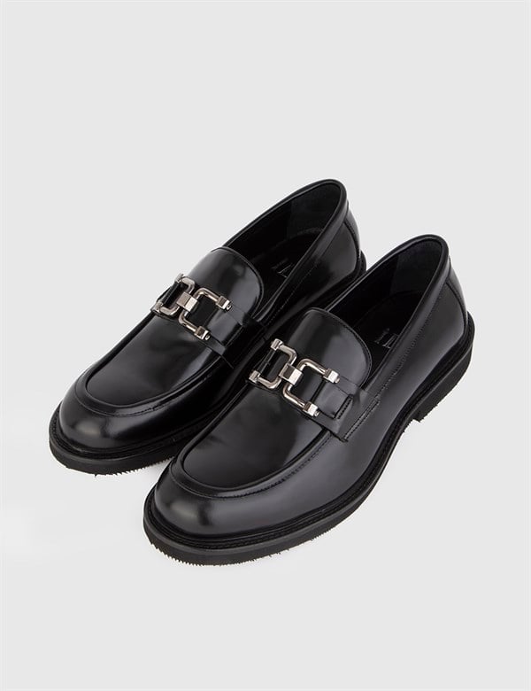 Borska Black Florentic Leather Men's Daily Shoe