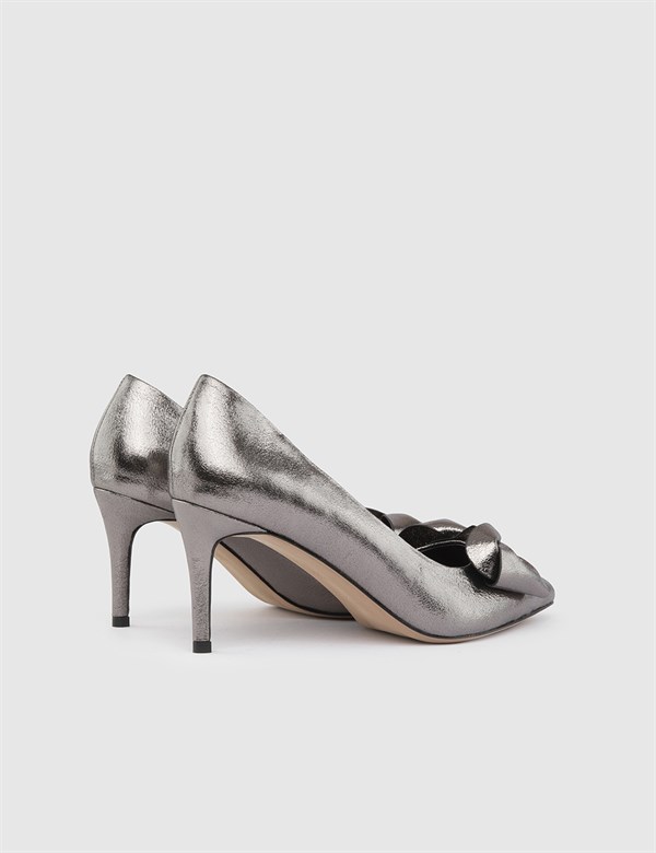 Bostn Platinum Leather Women's Stiletto