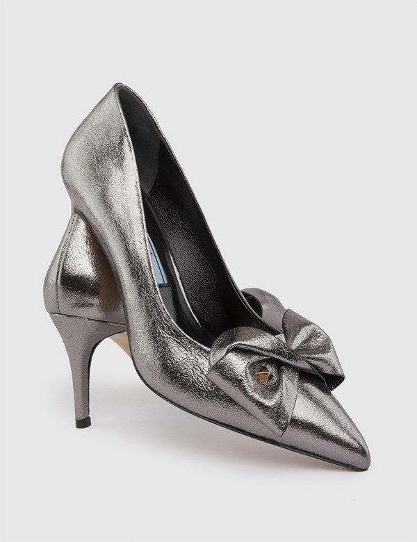 Bostn Platinum Leather Women's Stiletto