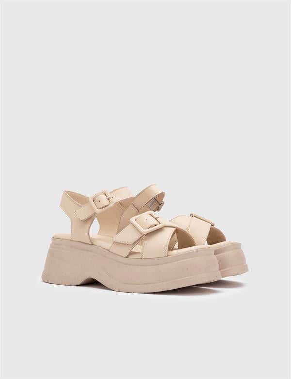 Bretton бежевые кожаные женские Sandal