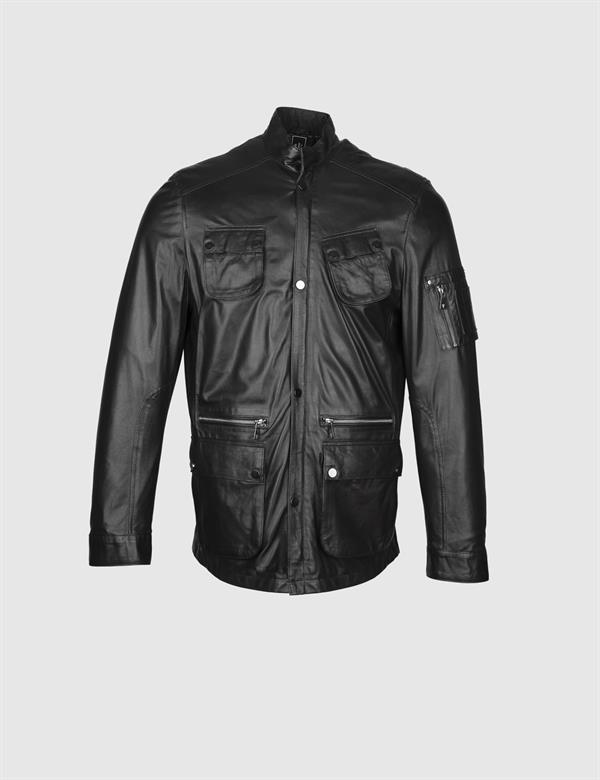 Brodie Black Men's Leather Bomber Jacket