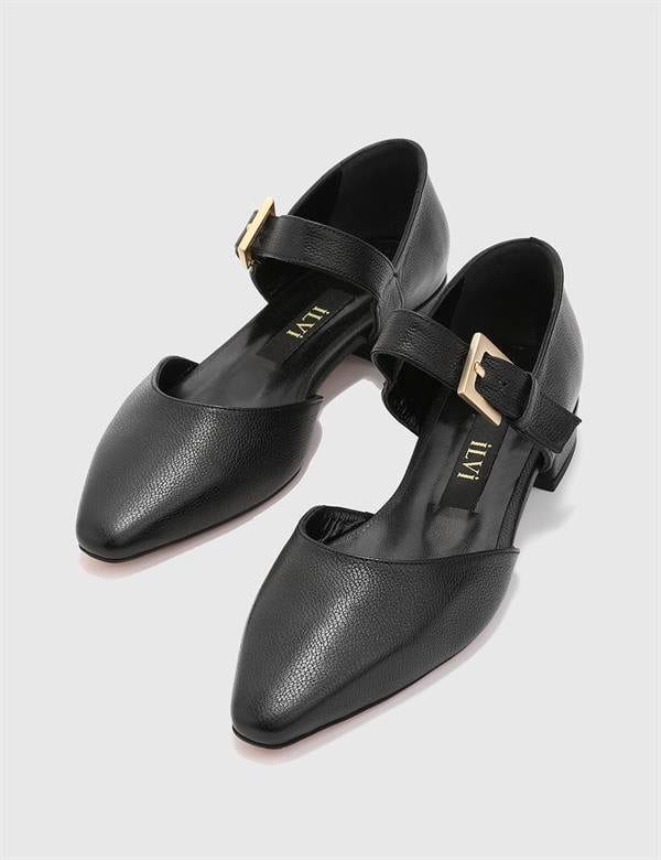 Brovkina Black Leather Women's Heeled Sandal