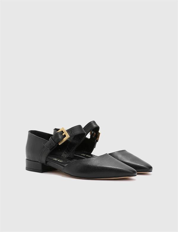 Brovkina Black Leather Women's Heeled Sandal