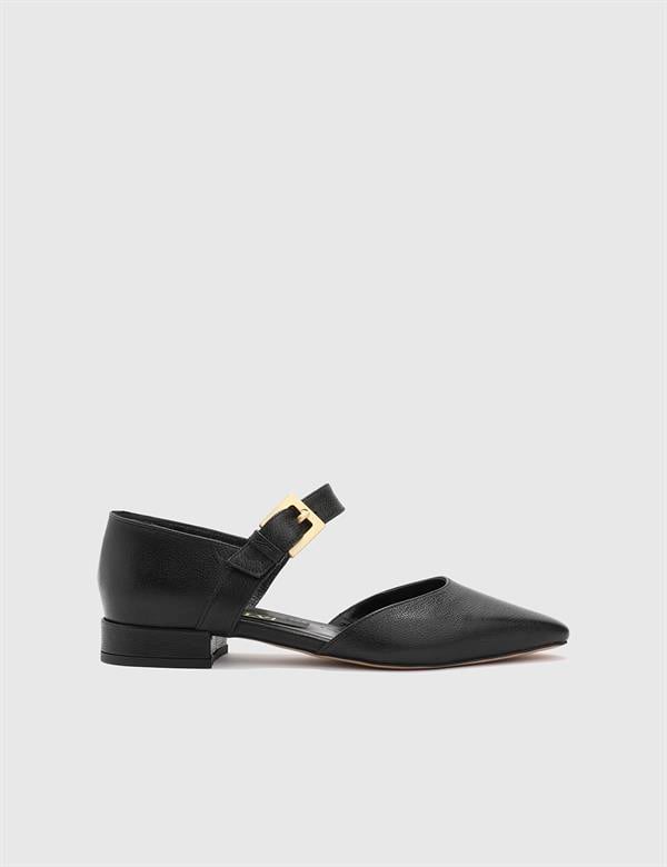 Brovkina Black Leather Women's Heeled Sandal
