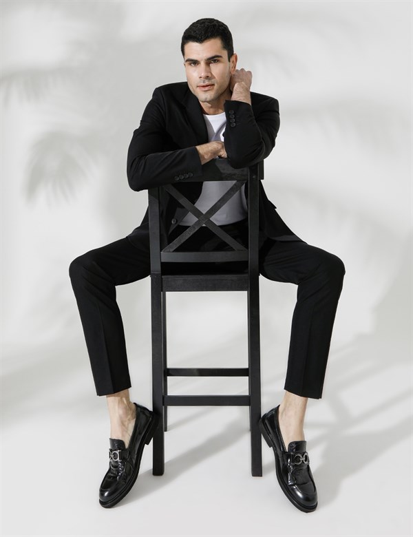 Bubona Black Florentic Leather Men's Daily Shoe