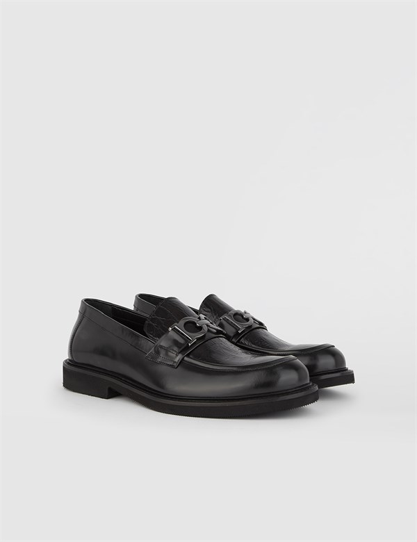 Bubona Black Florentic Leather Men's Daily Shoe