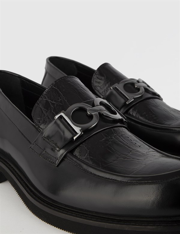 Bubona Black Florentic Leather Men's Daily Shoe