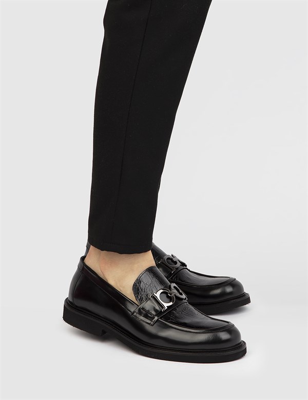 Bubona Black Florentic Leather Men's Daily Shoe