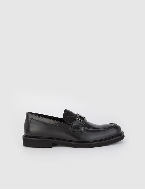 Bubona Black Florentic Leather Men's Daily Shoe