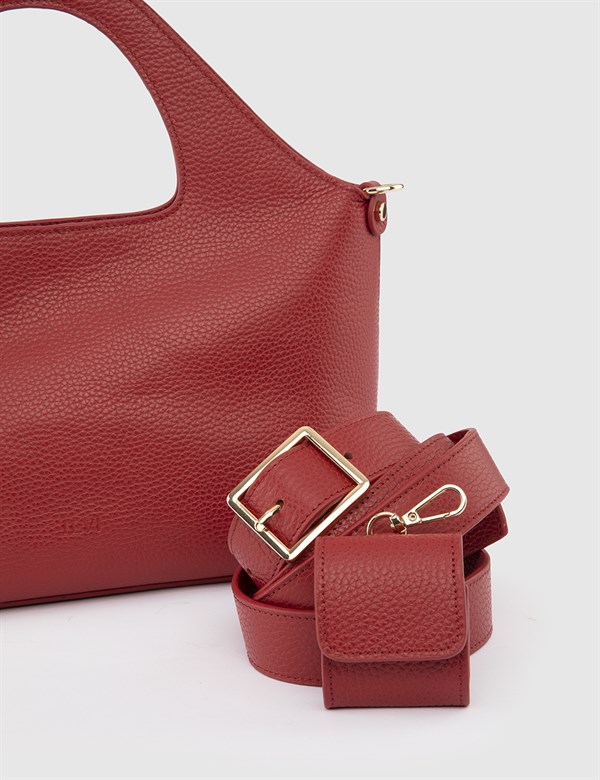 Busan Red Floater Leather Women's Handbag