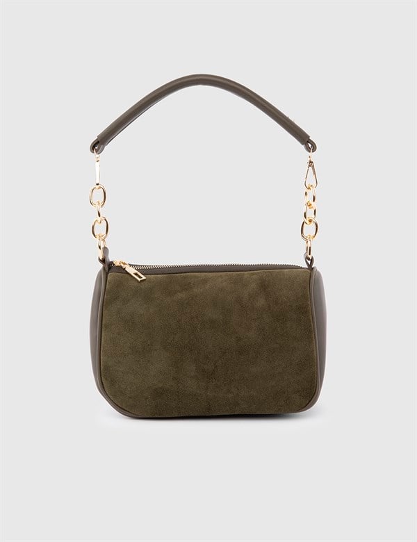 Butwal Khaki Suede Women's Shoulder Bag