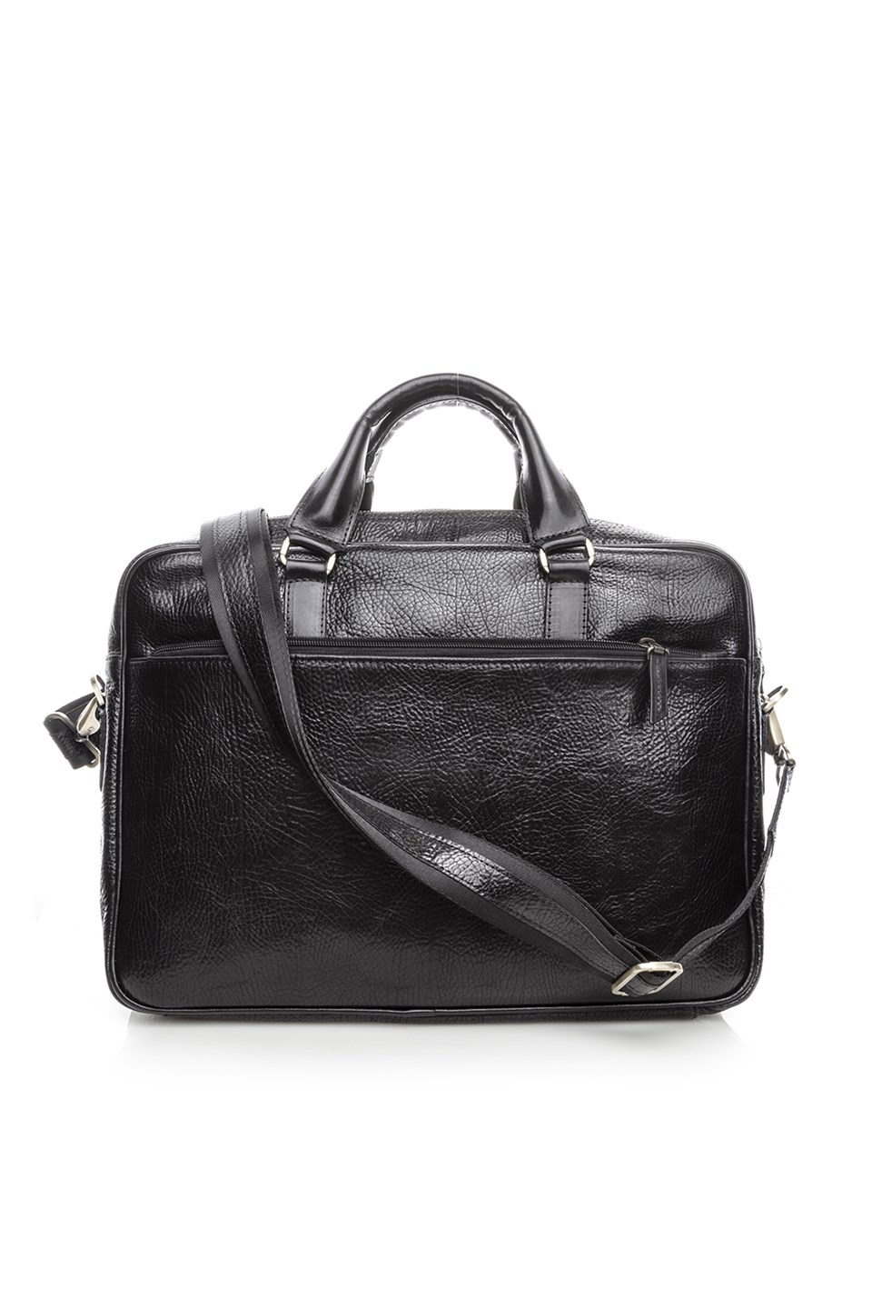 Argus Men's Shoulder Bag Black Leather - İLVİ