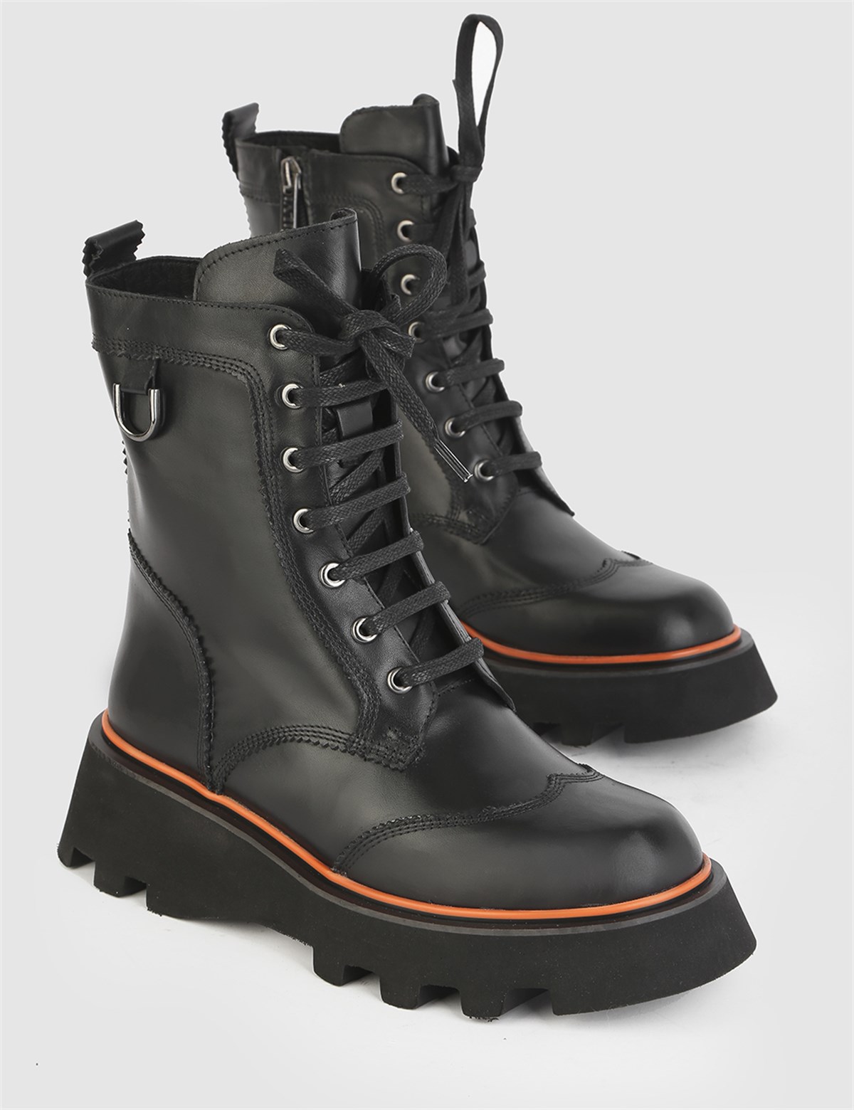 Barry Black Leather Women's Boot - İLVİ