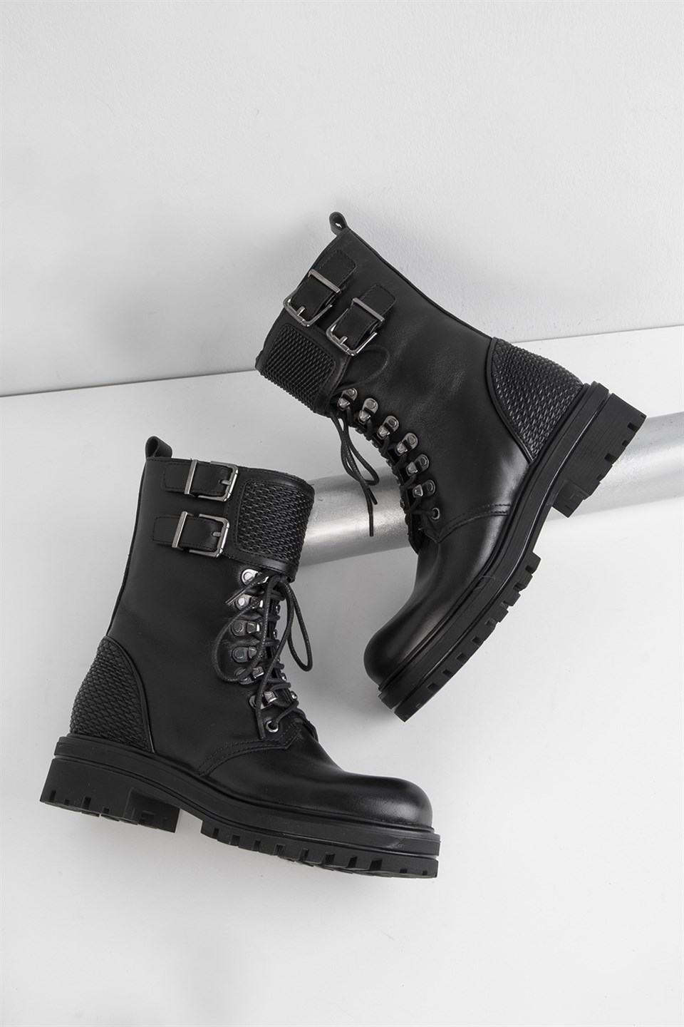 Belkirii Women's Boot Black Leather - İLVİ