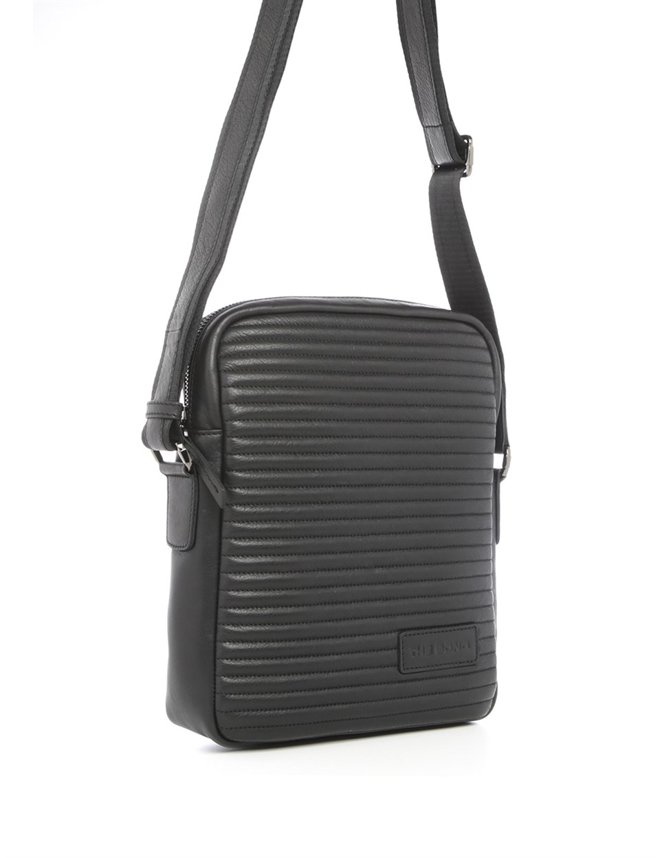 Brian Black Leather Men's Shoulder Bag - İLVİ