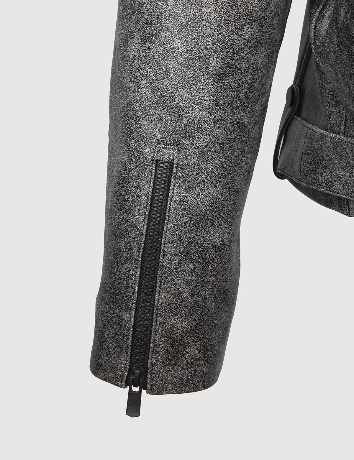 Caren серая женская кожаная косуха - İLVİ