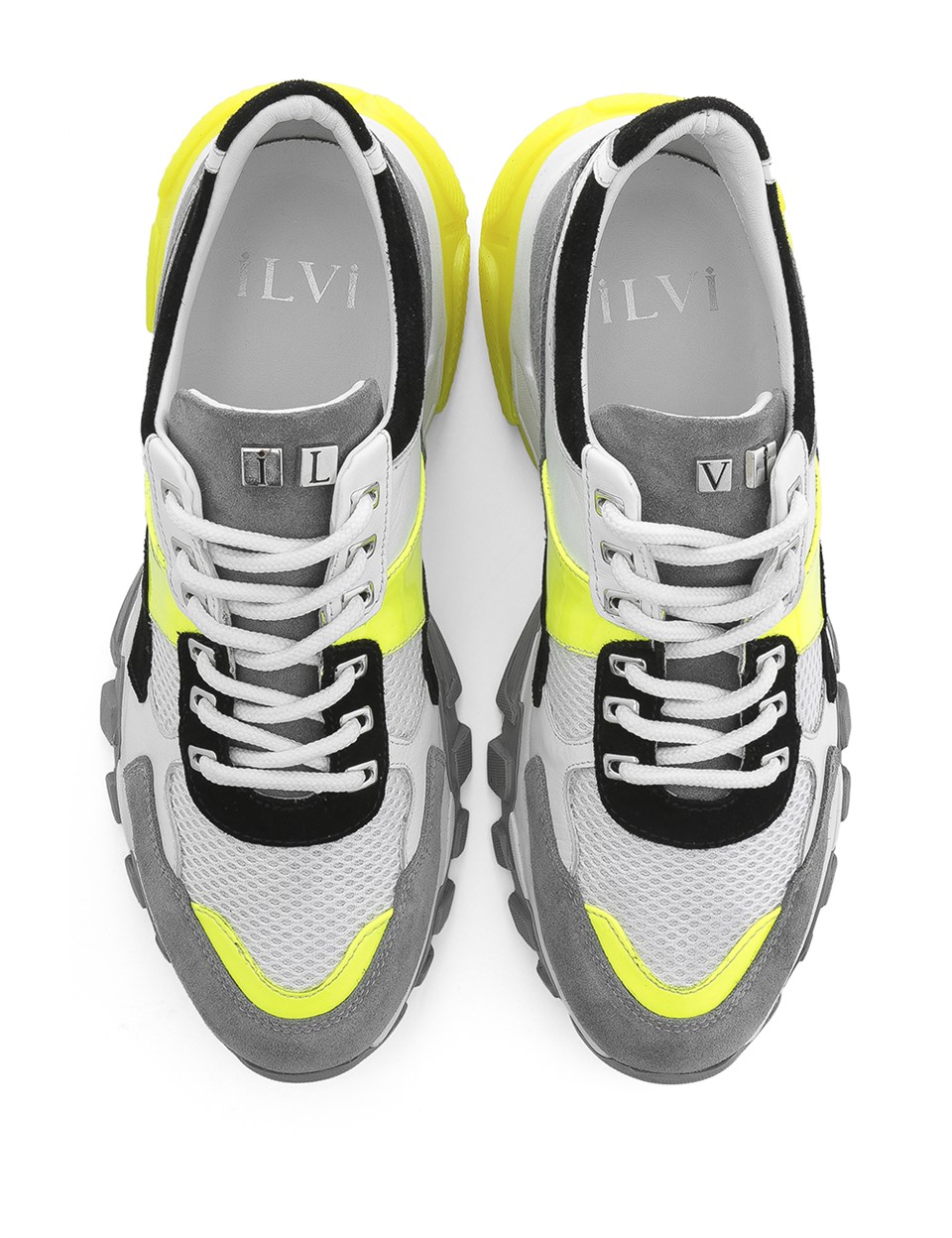 Carlotta Erkek Spor Ayakkabı Gri-Beyaz-Neon - İLVİ