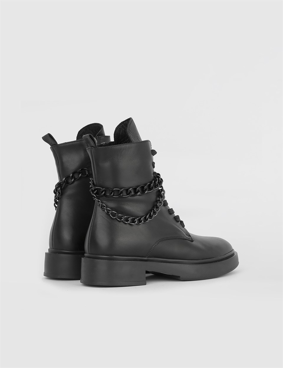 Jera Black Leather Women's Boot - İLVİ