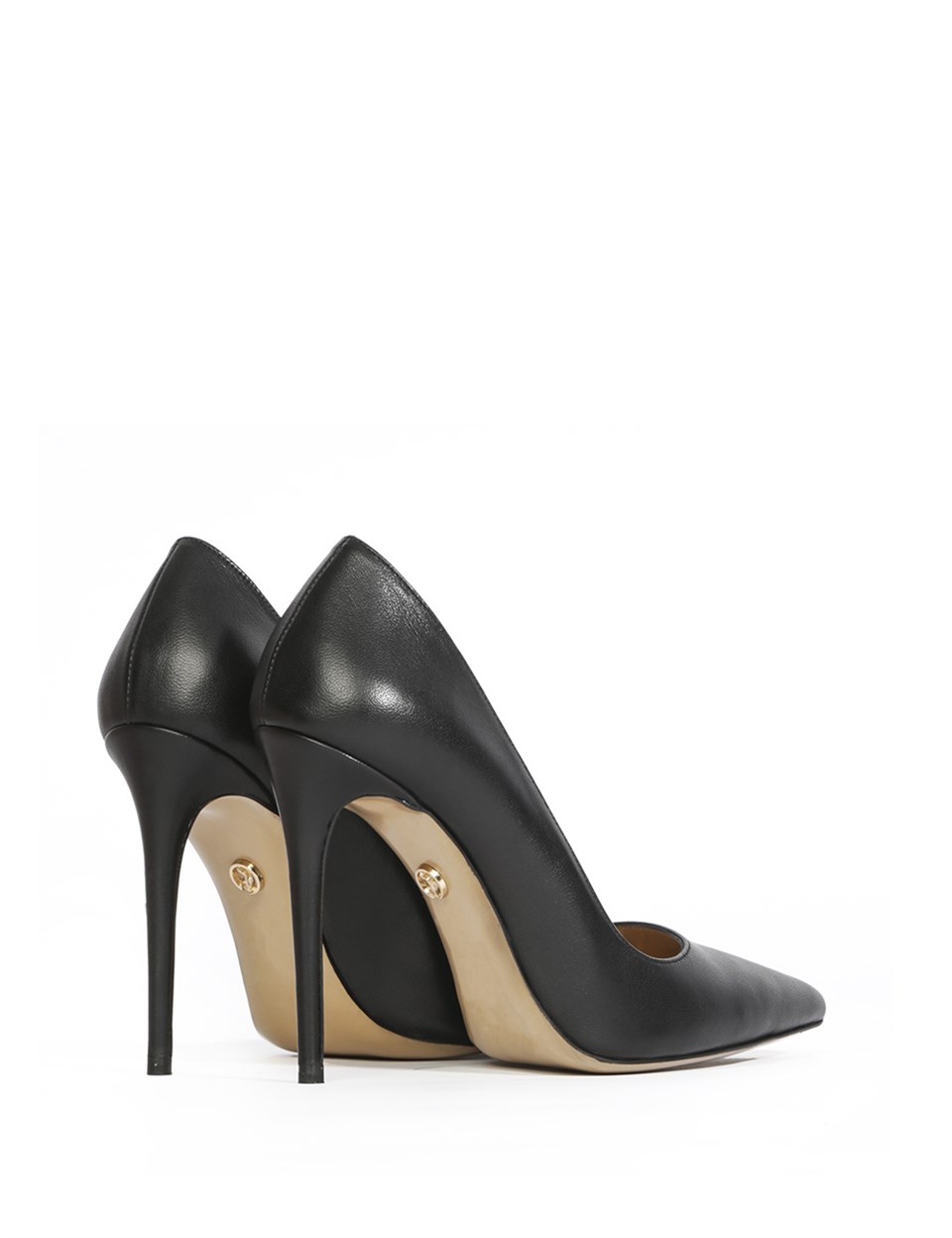 Keyt Black Leather Women's Stiletto - İLVİ