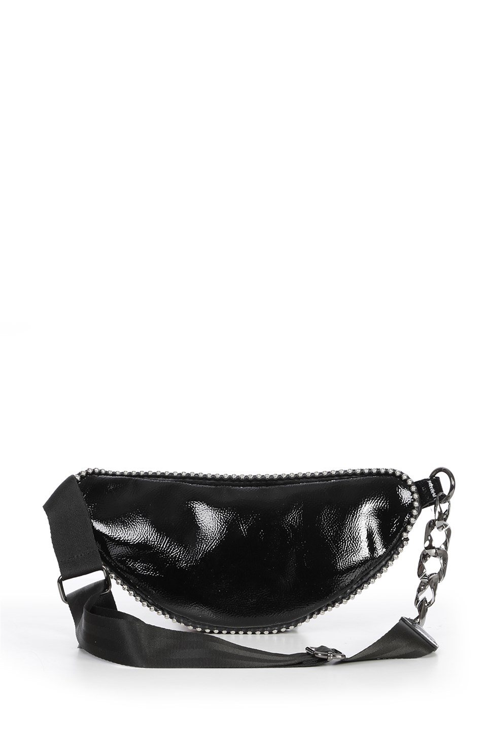 Black patent leather fanny pack hot sale