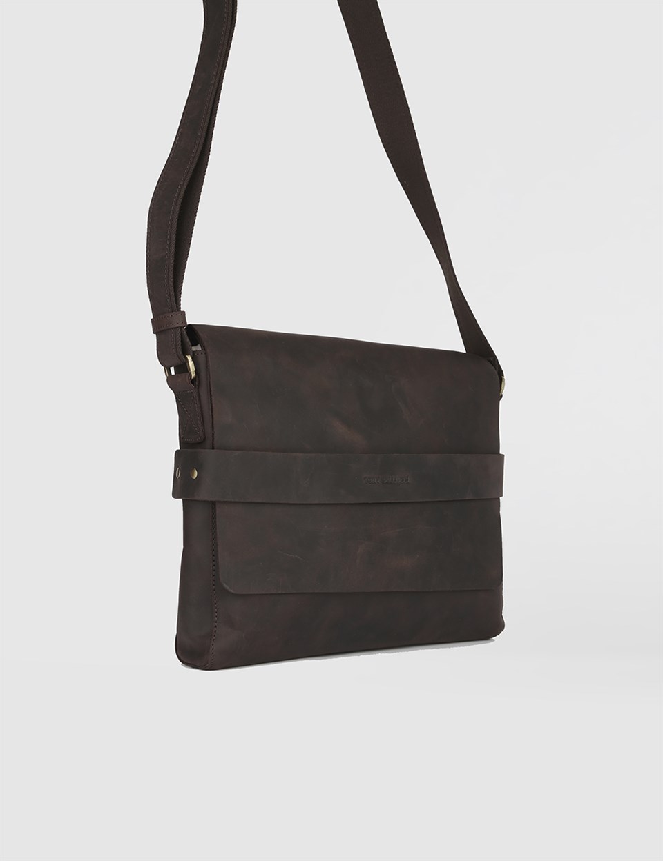 MUCENT☆大人気♪Tiv leather shoulder bag unisex Man Brown Leather Men's Shoulder Bag - İLVİ