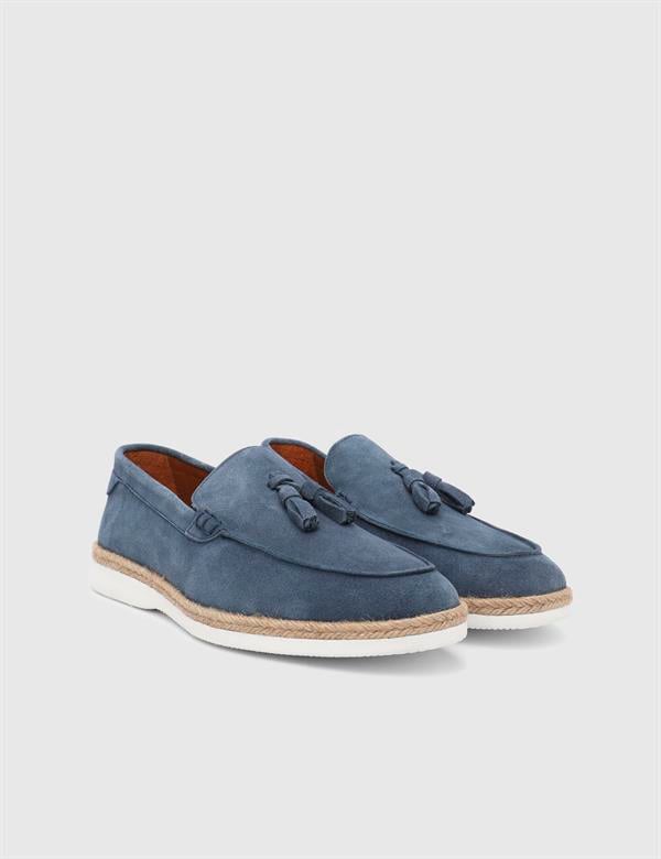 Caistor Hakiki Süet Mavi Erkek Loafer