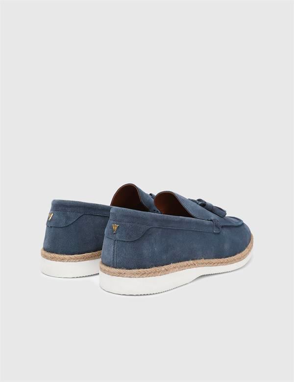 Caistor Hakiki Süet Mavi Erkek Loafer