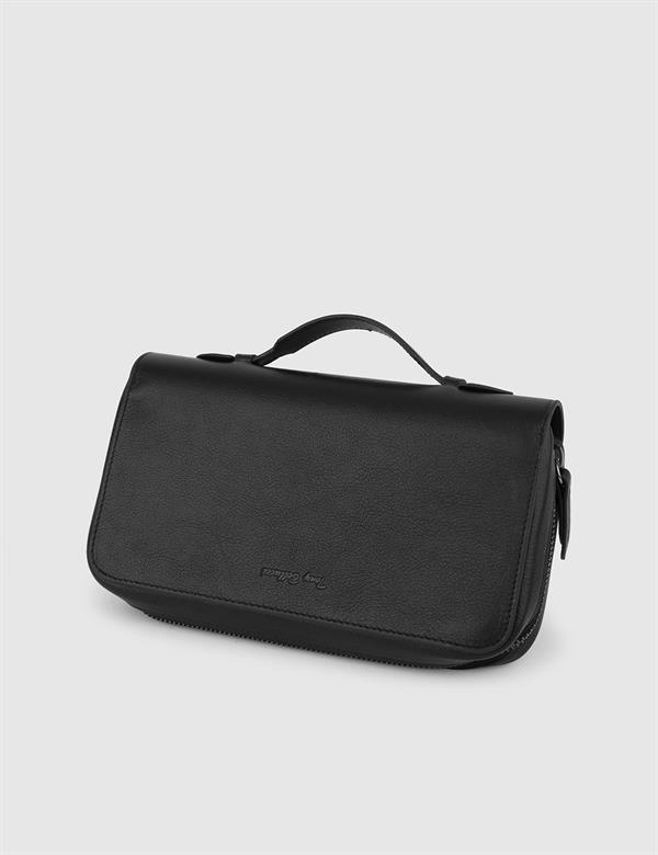 Capella Black Leather Men's Handbag