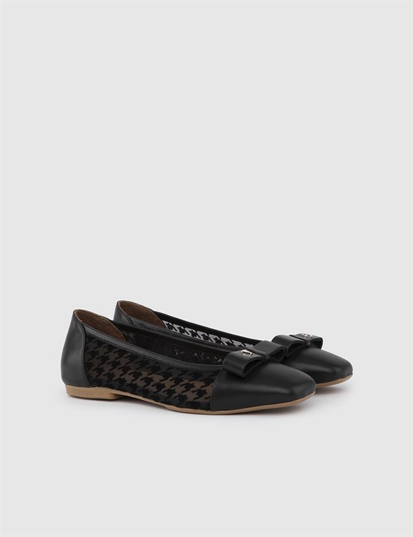 Castro Black Leather Women's Ballerina