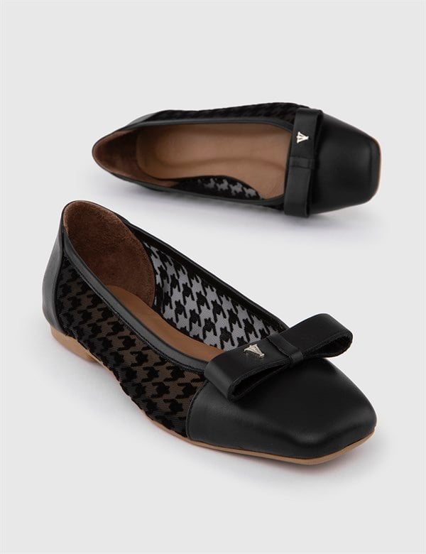 Castro Black Leather Women's Ballerina