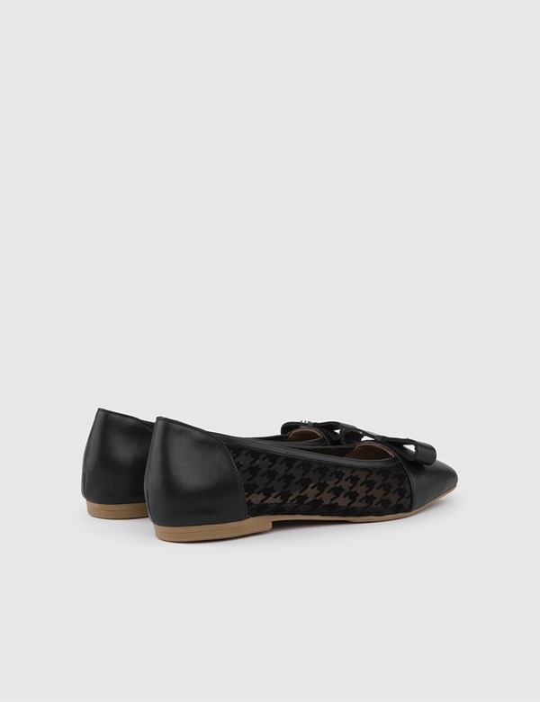 Castro Black Leather Women's Ballerina