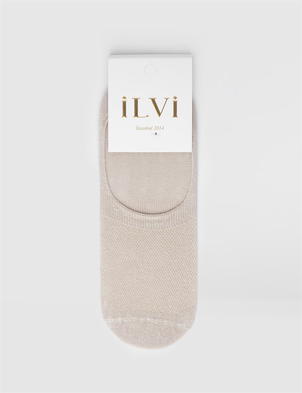 Caylin Beige Bamboo Women's No Show Socks