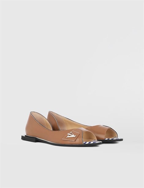 Cevna Saddle Brown Leather Women's Ballerina