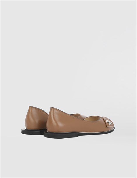 Cevna Saddle Brown Leather Women's Ballerina
