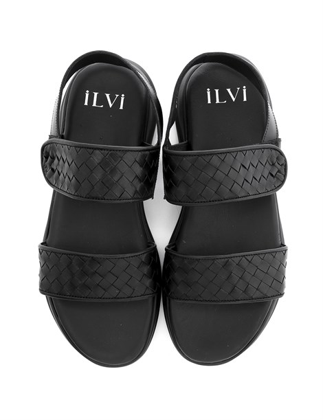 Charles Men's Sandal Black Braid Nappa