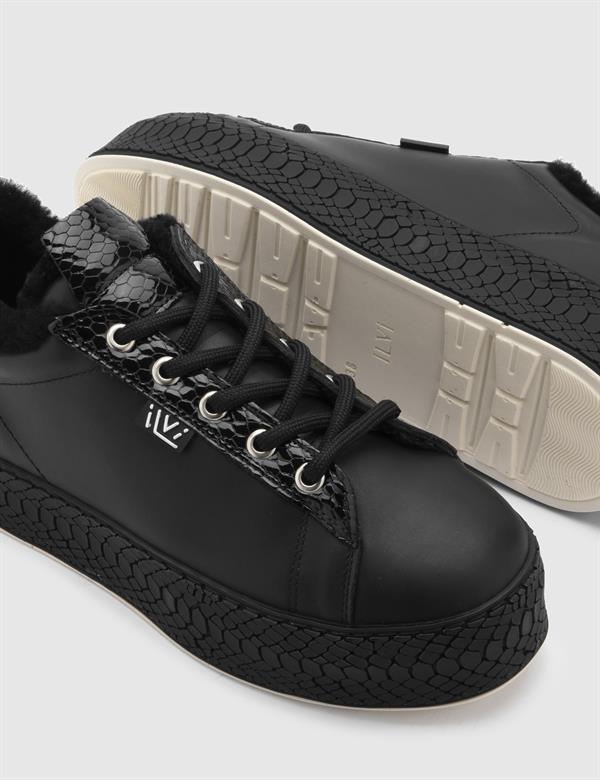 Cillia Black Snake Patent Leather Women's Sneaker