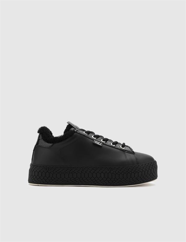 Cillia Black Snake Patent Leather Women's Sneaker