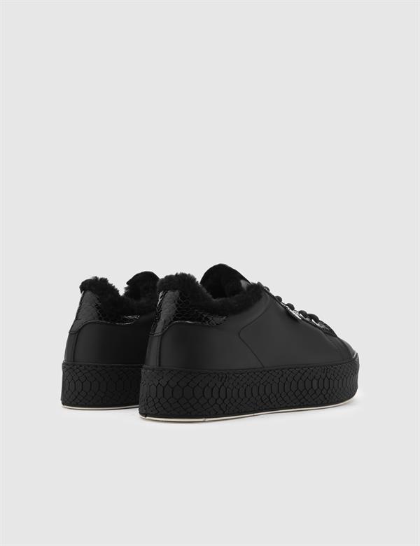 Cillia Black Snake Patent Leather Women's Sneaker