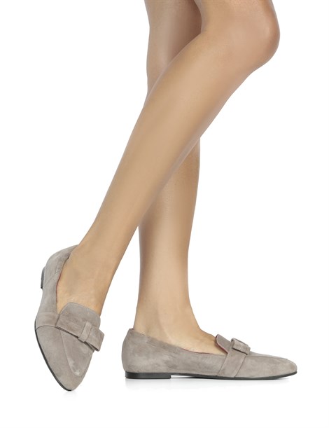 Cina Women's Ballerina Mink Suede