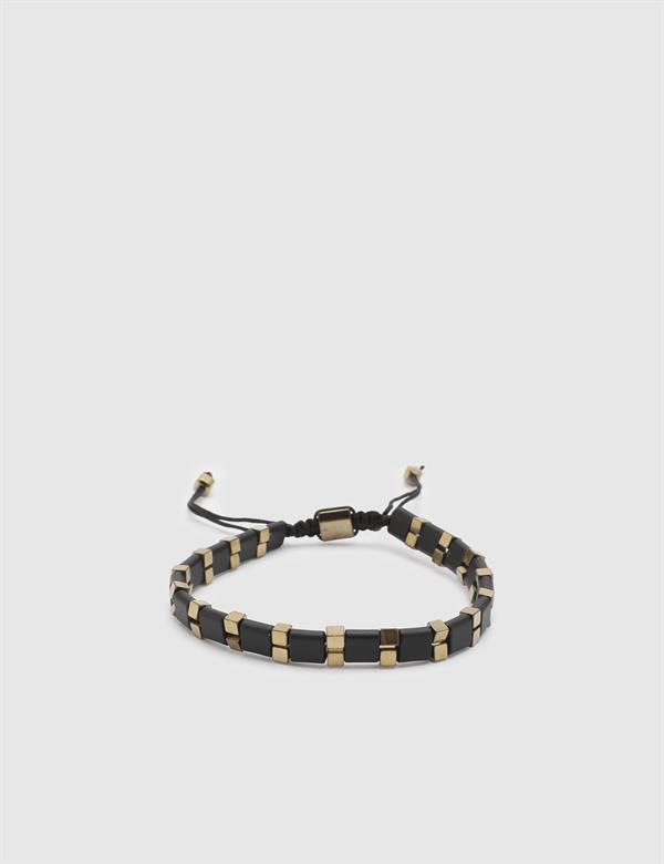 Colborne Black Natural Stone Men's Bracelet