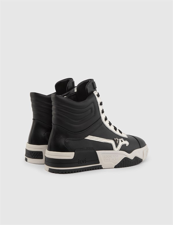 Colima Black-Beige Leather Women's Boot