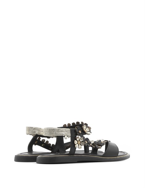 Com Women's Sandal Gold Black