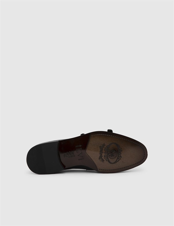 Craig Black Leather Men's Monk Shoe